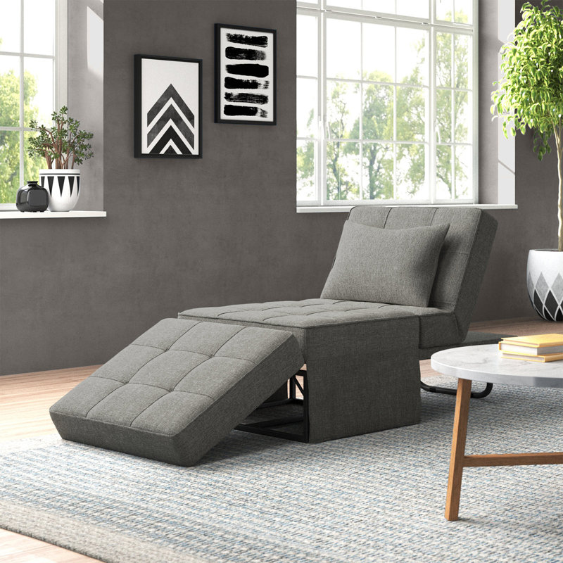 Cimino Upholstered 28'' Reclining Sofa Bed, Light Gray