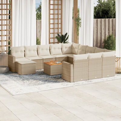  Ensemble de canapé de jardin beige