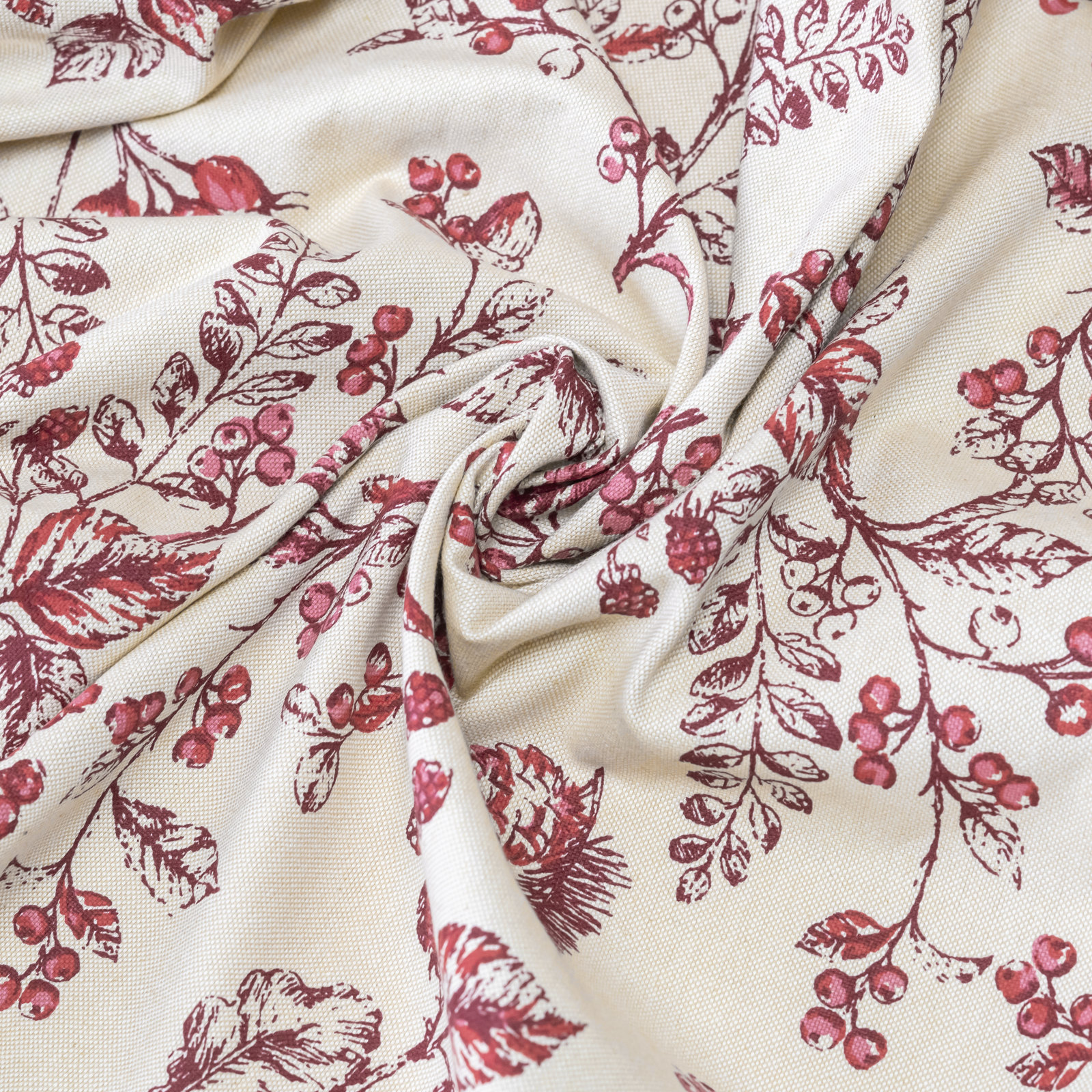 Emogene Gardens Cotton Curtain Panel Set, Garnet, 42" W x 72" L