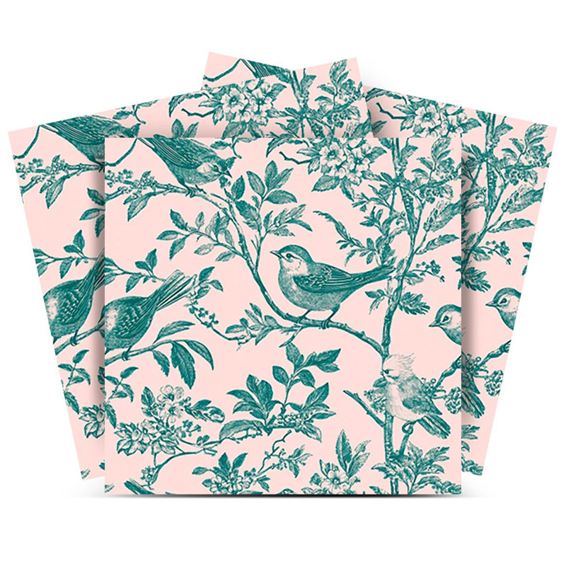 Carrelage mosaïque auto-adhésif en vinyle 12 po x 12 po (ensemble de 24), Vert / rose
