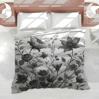 Monochrome Botanical Illustration Comforter