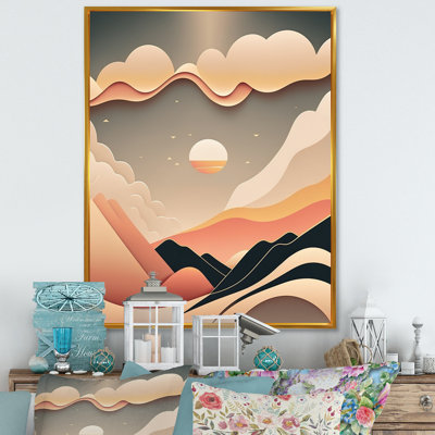 Pleine lune montagne sérénité IV - reproduction sur toile