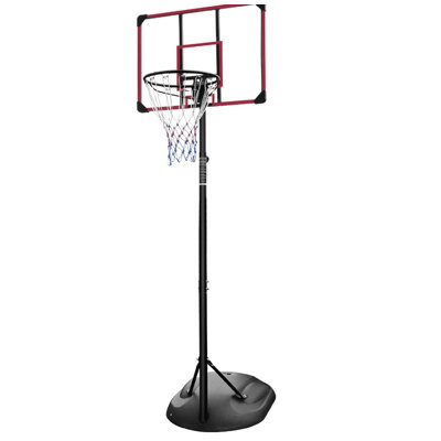 Portable Basketball Hoop with Wheels - 7.5-9.2ft Adjustable Height, 32 Inch Backboard, Suitable for Youth & Adults, Indoor/Outdoor