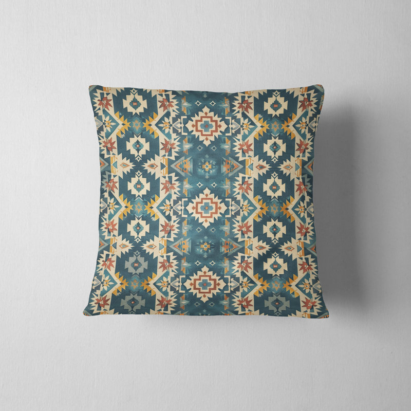 Eastern Elegance Geometric Reversible Pillow Cover, 22"H x 22"W