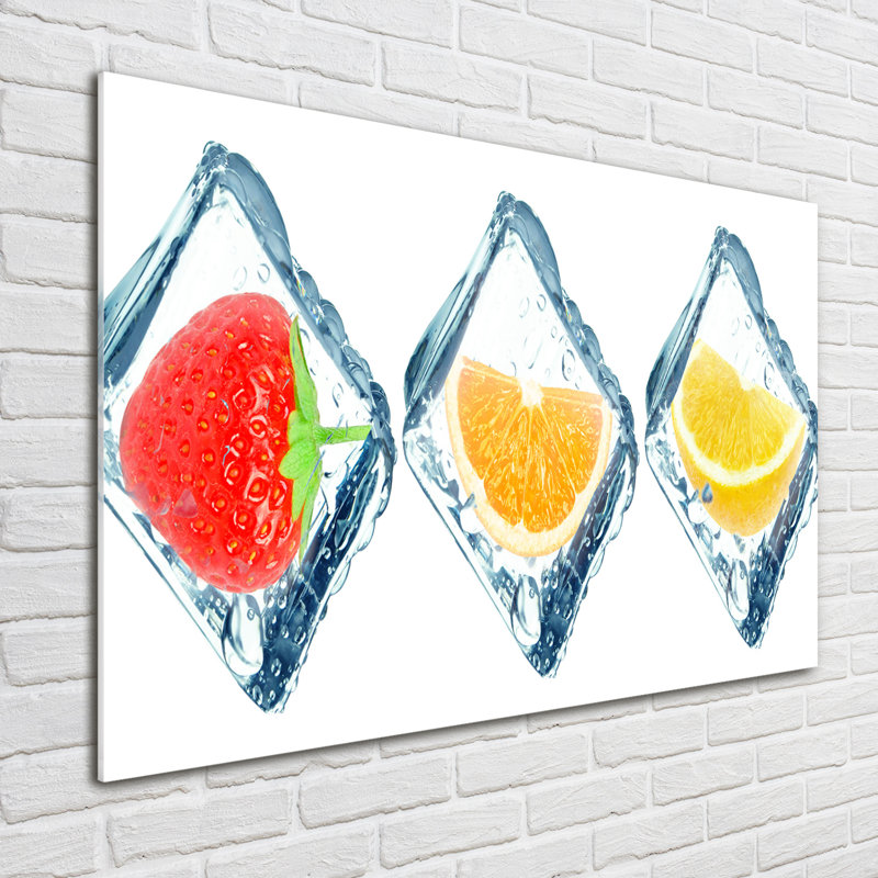 Fruit In Cubes - Unframed Art Prints on Glass