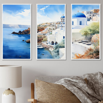 Grèce «Santorini Coastal View I», art mural Grèce
