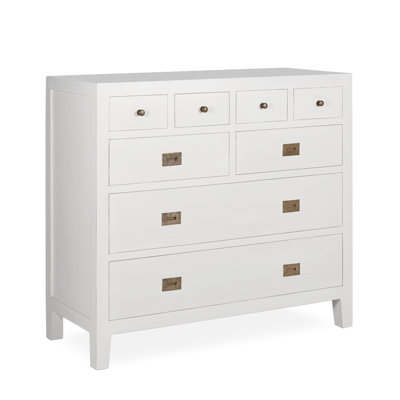 Solid Wood 110cm W 8 - Drawer Chest of Drawers