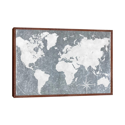 Galvanized Map - Print on Canvas