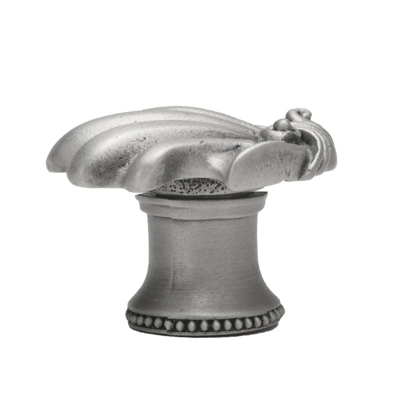 Bouton Aphrodite à coquille moyenne en mercure doré, Satin