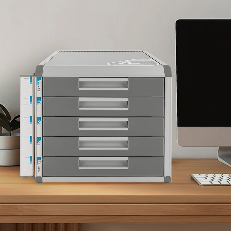 Rangement de bureau empilable à 5 niveaux avec tiroirs Marelin