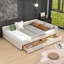 Lit de jour rembourré en bois 2 tiroirs avec ports USB-106838315