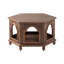 Table basse hexagonale en bois manufacturé rétro brun