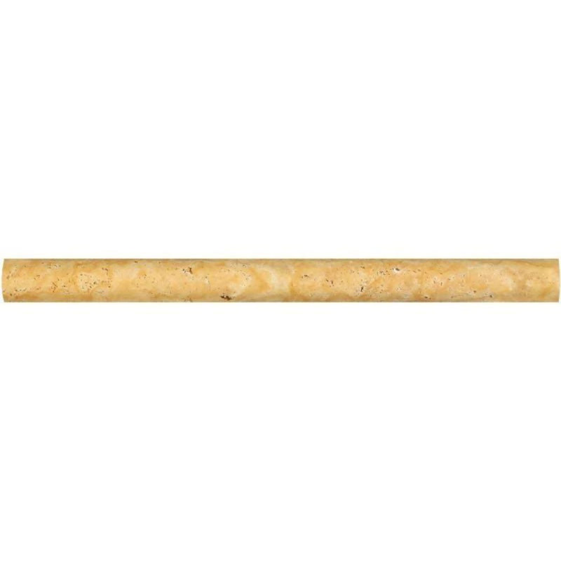 12" x 0.75" Honed Travertine Pencil Liner Tile Trim in Yellow