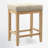 24" Hand-Brushed Wood Backless Counter Height Bar Stools Mid-Century Farmhouse Short Stools-5682541-11141324