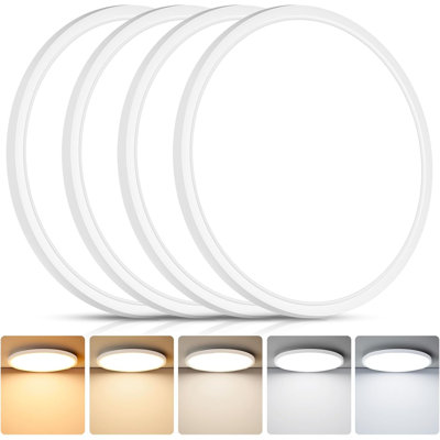 12" LED Flush Mount Ceiling Light 4 Pack, 24W Slim Dimmable 5CCT 3200LM