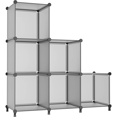 Closet Organizer 6 Cube Closet Storage Shelves DIY Stackable Closet Clothes Storage Organizer Shelving For Closet Bedroom, Home, Translucent