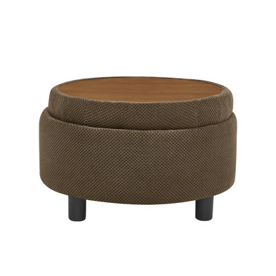 Soft-padded footstool with removable tabletop