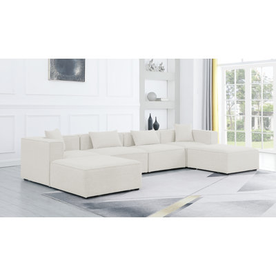 Cube Upholstered U-Shaped Sectional Reversible