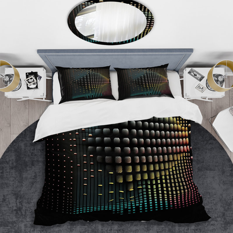 Ensemble de housse de couette en microfibre / polyester Multidimensional Luminogram III