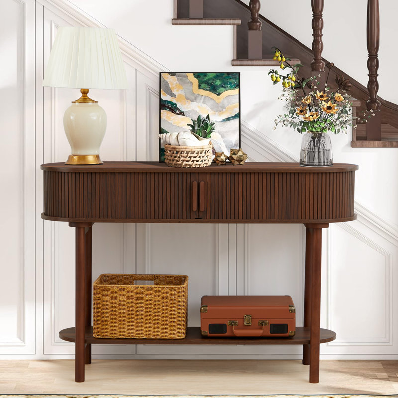 47.24'' Fluted Console Table, Brown