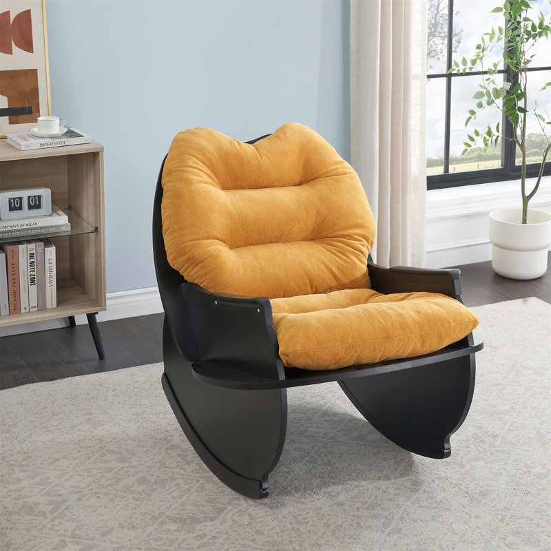 Chaise berçante 30,31 pouces, Jaune