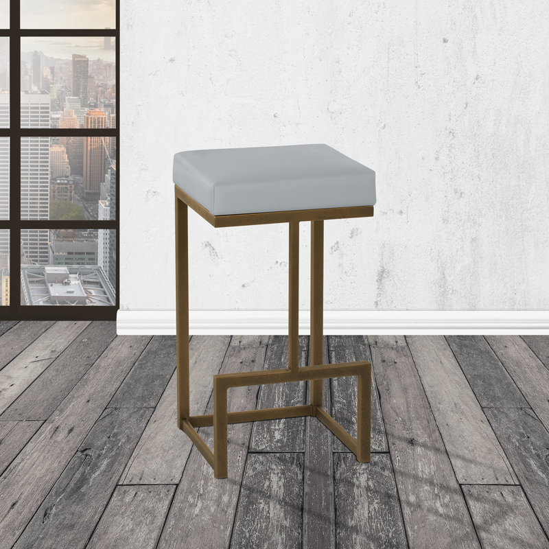 Tabouret de bar et de comptoir Darwen , Tabouret de comptoir (siège d'une hauteur de 26 p, Noir réglisse, Gris pierre de feu