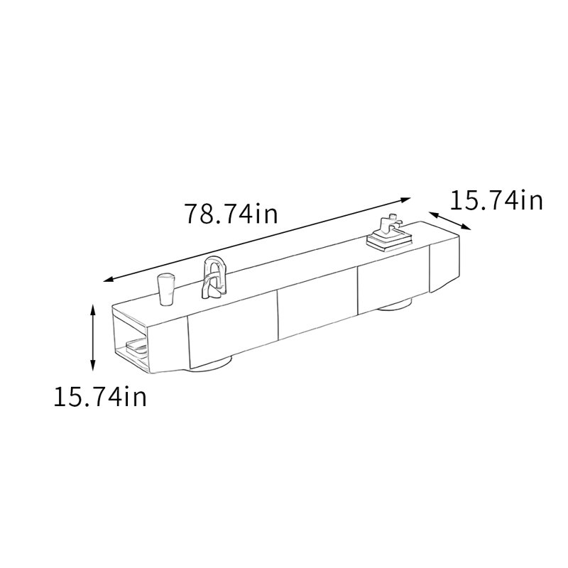 Meuble télé avec rangement Modern Simplicity, 15.74"H x 78.74"L x 15.74"W