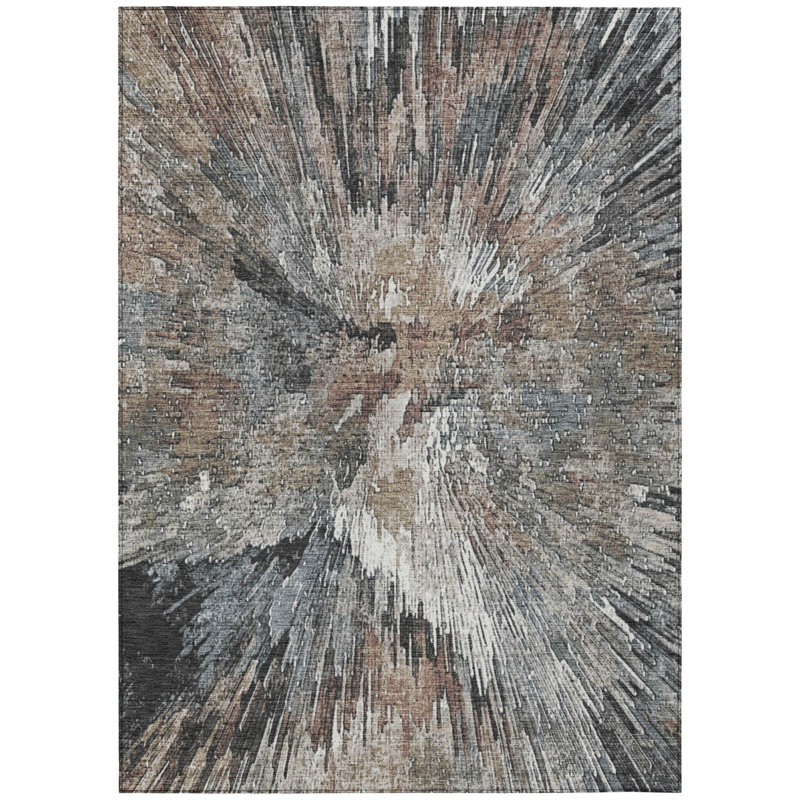 Machine Washable Indoor/Outdoor Pablo ACN2283 Abstract Rug, Rectangle 10 pi x 14 pi