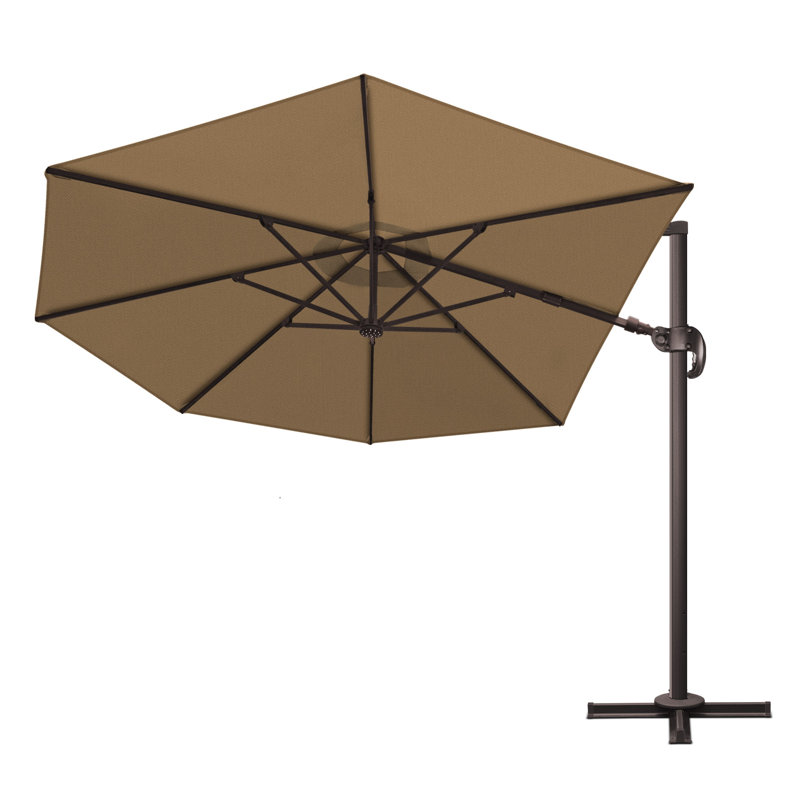 Parasol en porte-à-faux 11 'Deluxe Sunbrella, Cacao