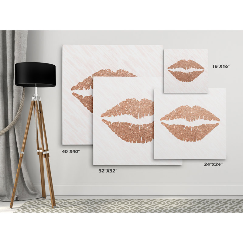 « rose gold baiser », reproduction de peinture à l’huile sur toile tendue, H 16 po x l 16 po x P 1,5 po, Toile tendue