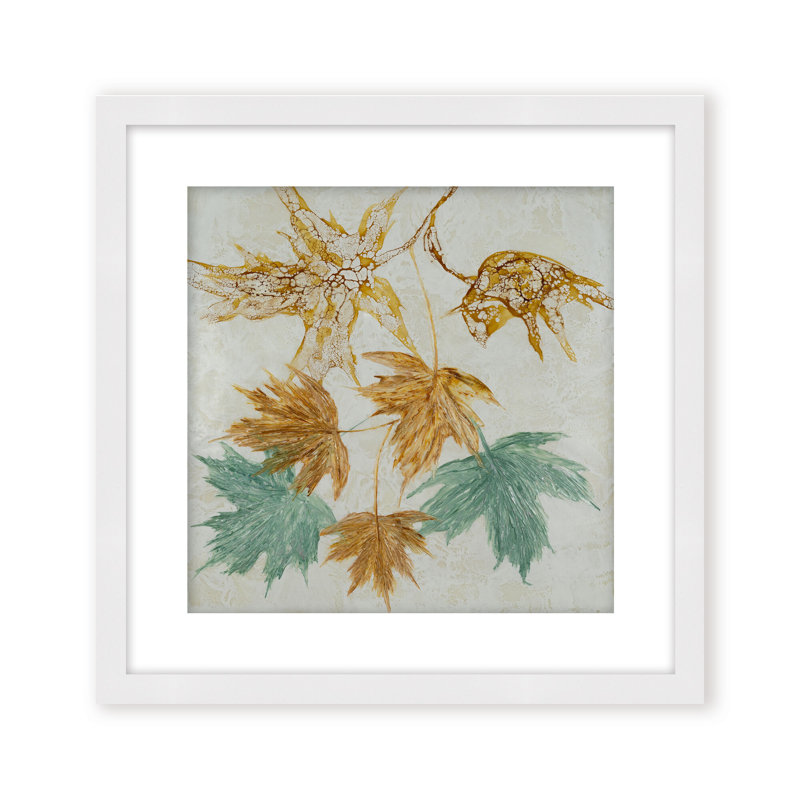 Nature Inspired "Lustrous Foliage" Canvas Wall Art By , 12" H x 12" W x 1.125" D, Framed Print, Gold
