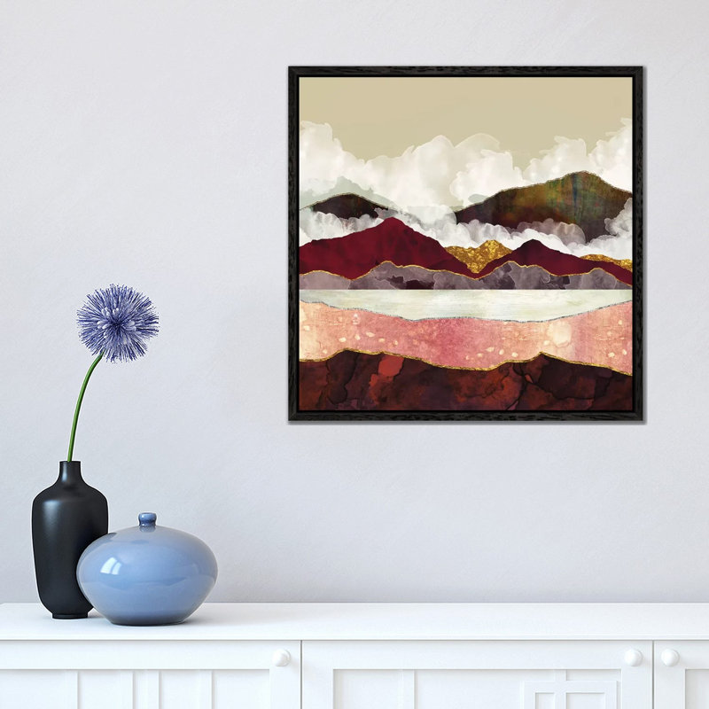 Melon Mountains - Print on Canvas, Black Framed, 45.72 cm H x 45.72 cm W