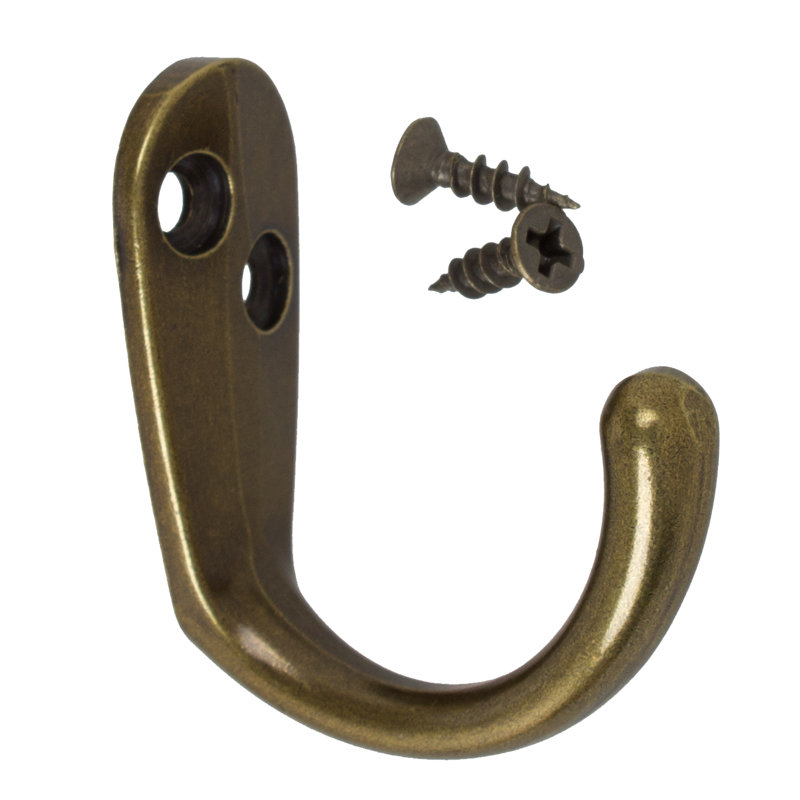 Wall Mounted Robe Hook, Antique Brass