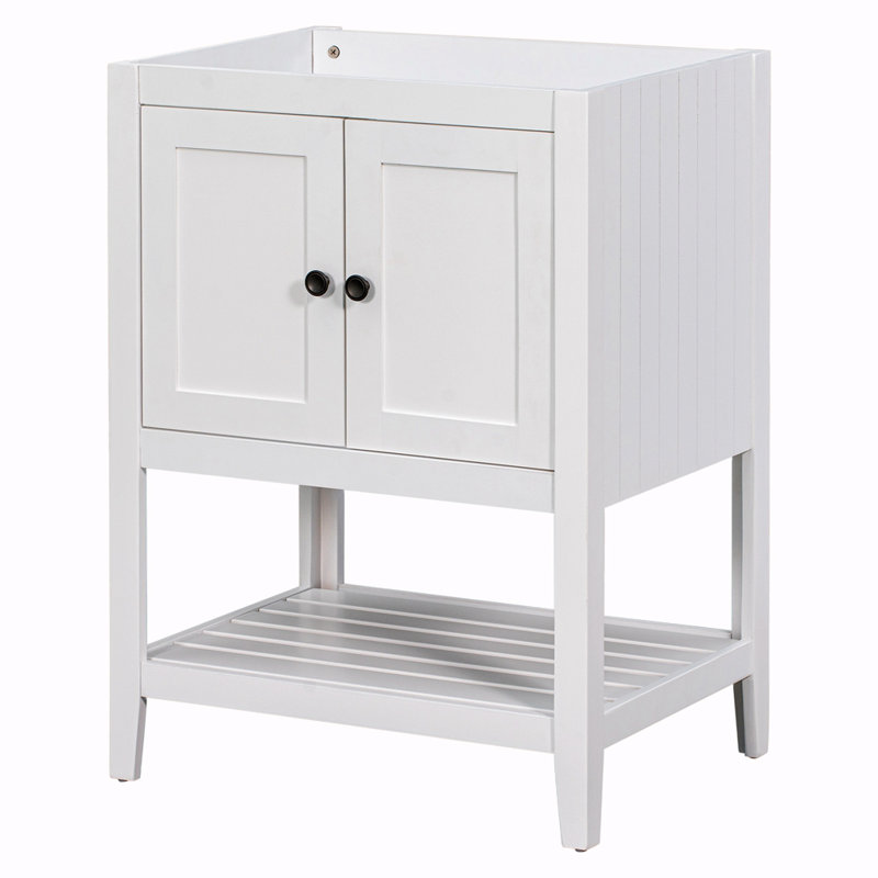 Base de meuble-lavabo simple Shannikia seulement, Blanc