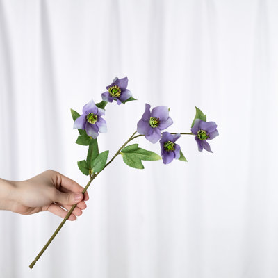 Rose de Noël artificielle en soie Audet (paquet de 1 branche)