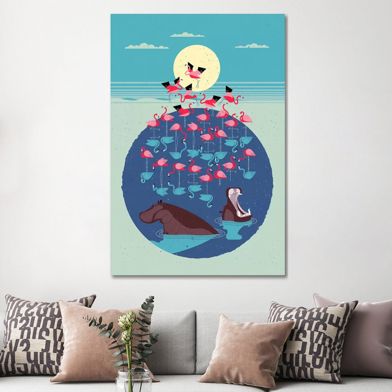 Flamingo Lake by Dieter Braun - Print on Canvas, Wrapped Canvas, 152.5 cm H x 101.5 cm W x 3.175 cm D