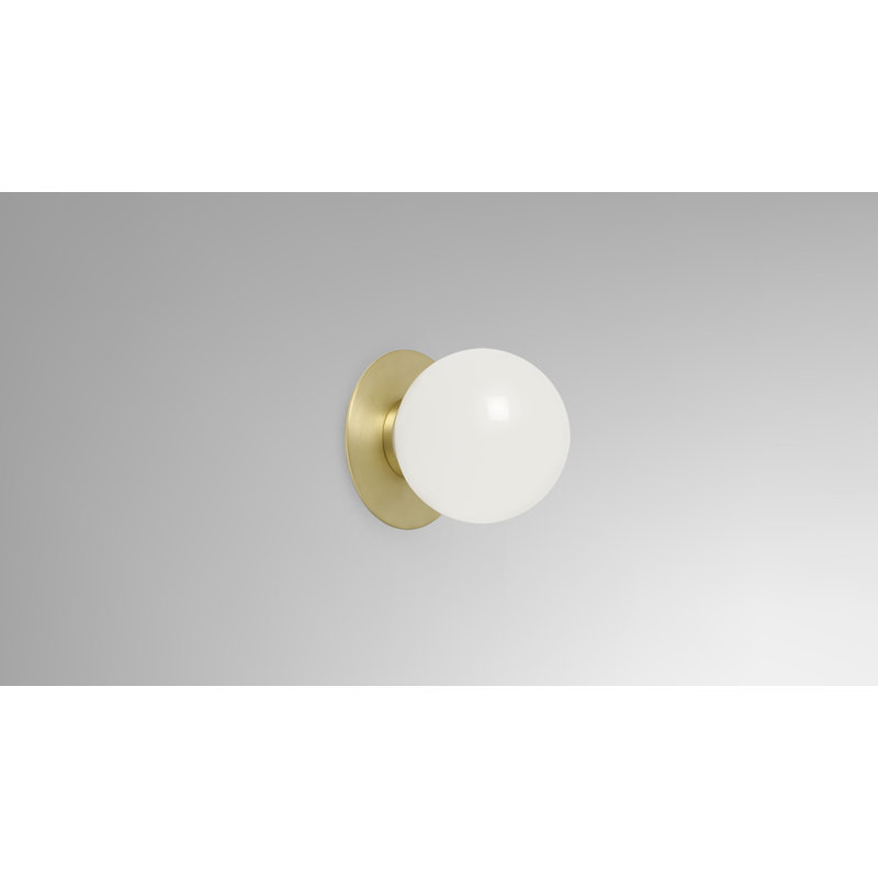 Mezzo 1 - Light Flush Mounted Sconce, Satin Brass, 5.1" H x 5.1" W x 5.1" D