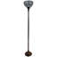 Lampe sur pied 62 "de forme traditionnelle brune avec abat-jour en verre teinté plume de paon blanc