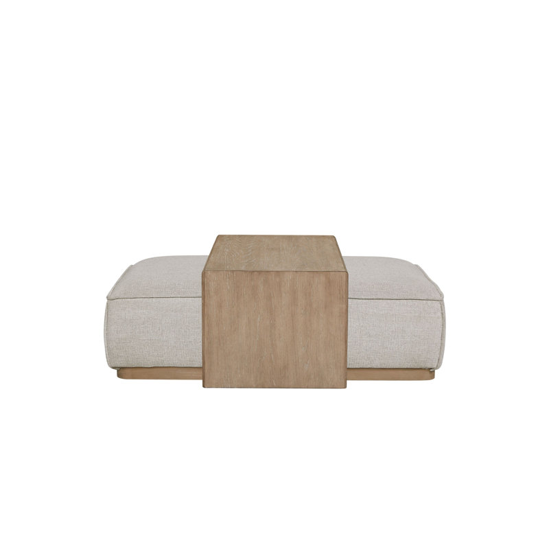Marielle Upholstered Ottoman with Tray Table, Grey