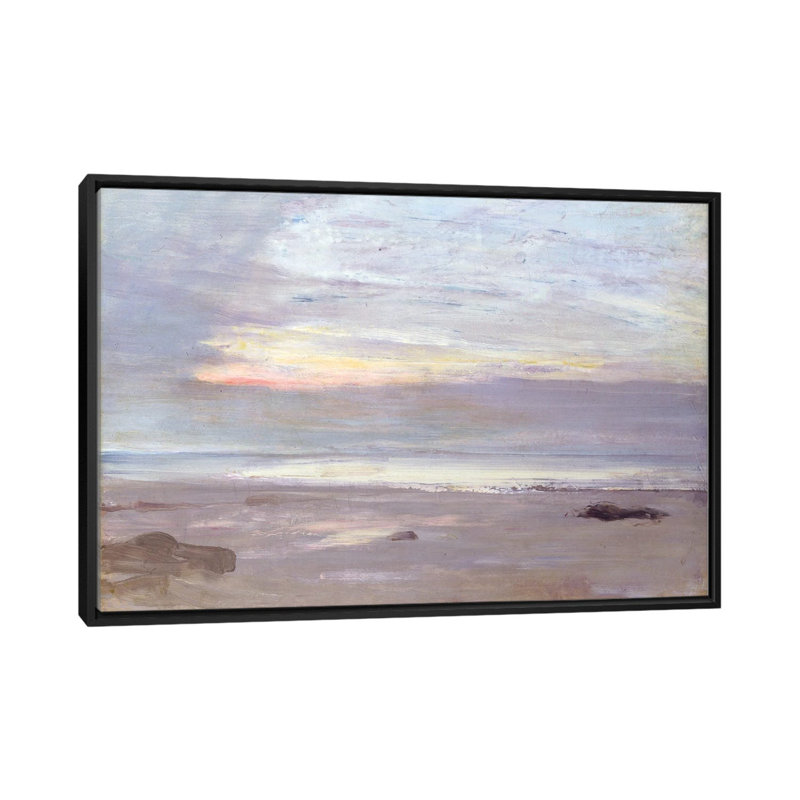 «Crepuscule In Opal Trouville», reproduction d'art sur toile encadrée, 26 po x 40 po, Toile avec cadre, Noir