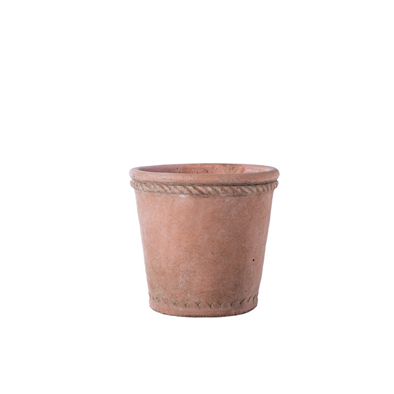 Concrete Pot Planter, 6.25" H x 6.75" W x 6.75" D, Orange