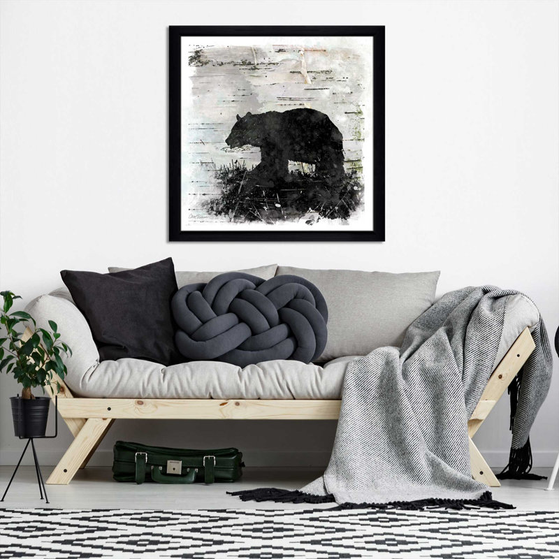 « birchbark bear », reproduction d’impression encadrée, H 27,5 po x l 27,5 po x P 0,75 po