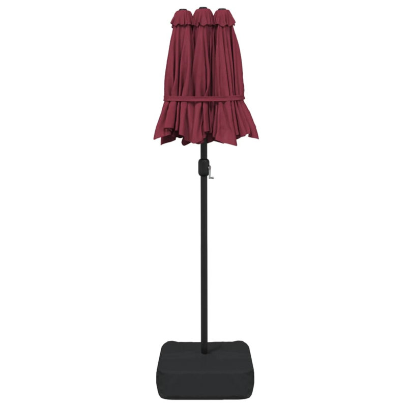 Double-Head Garden Parasol 316x240 cm, Bordeaux Red