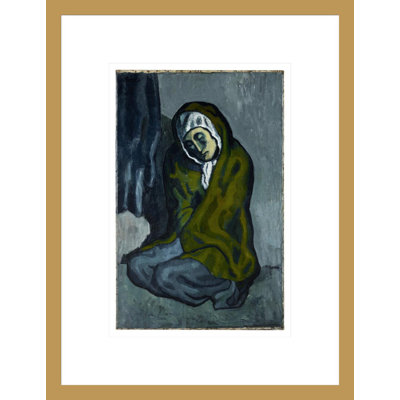 «La Miséreuse accroupie» par Pablo Picasso, impression giclée sur cadre