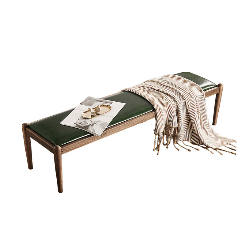 Naija Upholstered Bench, 17.32" H x 59.05" W x 15.74" D, Dark Green