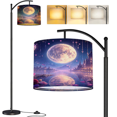  Lampe sur pied Arc Fantasy Lake Pink Roses Lanternes suspendues Château Reflection