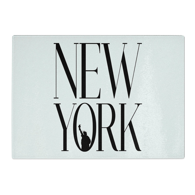 New York Typography Chopping Board, 20cm W x 28.5cm L