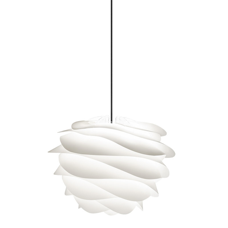 Carmina 1 - Light Unique/Statement Pendant, Black, 8.6" H x 12.6" W x 12.6" D, White