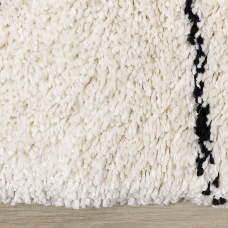 Rectangle Audeliz Abstract Machine Made Power Loom Polypropylene Area Rug in Cream, Rectangle  6'7" x 9'6"