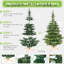 Arbre de Noël artificiel complet de 7 pi avec 400 lumières à DEL blanc chaud écoénergétiques, 941 pointes de branches, base en bois stable pour une décoration festive avec une ambiance Pe + Home-1328984085
